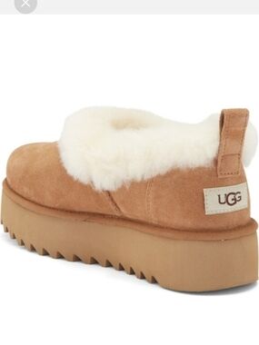 UGG Shearling-Lined Suede Platform Slip-On, Nita Suede Shoe Sherpa Shearling #24